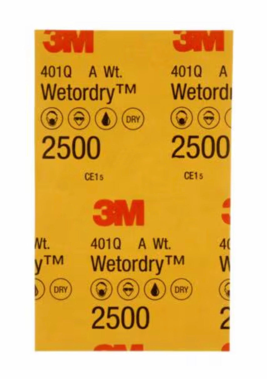 3M ™ Wetordry™ Paper Half Sheet, 401Q, 02045, P2500 5 1/2 in x 9 in (13.97 cm x 22.86 cm)