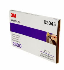 3M ™ Wetordry™ Paper Half Sheet, 401Q, 02045, P2500 5 1/2 in x 9 in (13.97 cm x 22.86 cm)