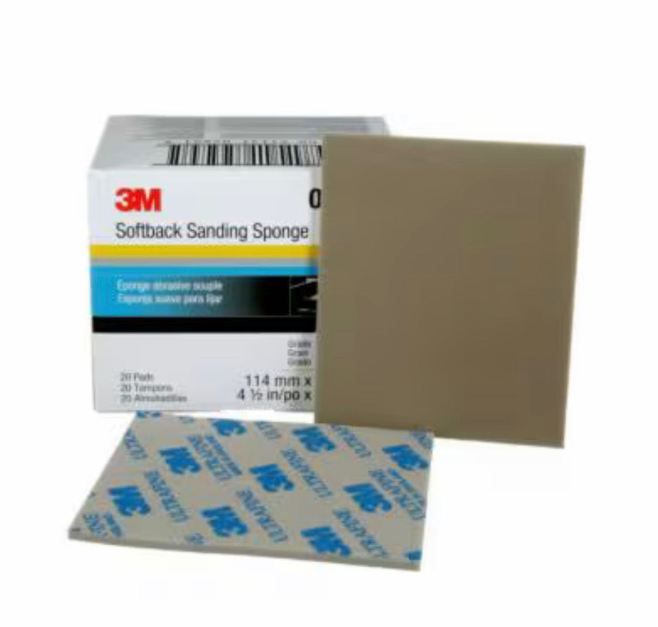 3M™ Softback Sanding Sponge, 02601 ; 4 1/2 in x 5 1/2 in (11.43 cm x 13.97 cm), Ultrafine