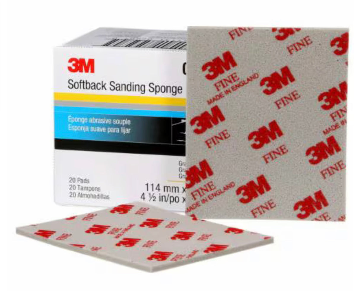 3M™ Softback Sanding Sponge, 02604 ; 4 1/2 in x 5 1/2 in (11.43 cm x 13.97 cm), Fine